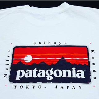 🔥 เสื้อยืดแขนสั้นคอกลมพิมพ์ลายตัวอักษร Patagonia สไตล์ย้อนยุคสําหรับผู้ชายและผู้หญิง 🔥