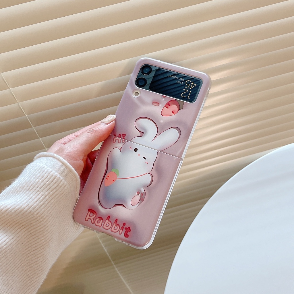 เคสโทรศัพท์มือถือ-pc-แข็ง-กันกระแทก-ลายการ์ตูนกระต่ายแครอทน่ารัก-สําหรับ-samsung-galaxy-z-flip-4-5g-z-flip-3