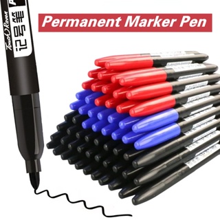 ปากกามาร์กเกอร์ แบบแห้งเร็ว 3 สี กันน้ํา หมึกสีดํา น้ําเงิน แดง 1.5 มม.