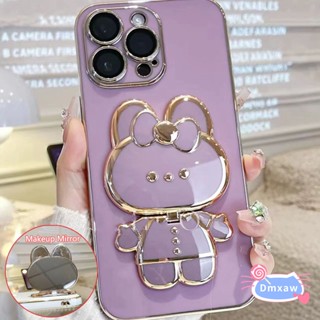 เคสกระจกแต่งหน้า แบบนิ่ม ลายกระต่ายน่ารัก บางพิเศษ สําหรับ Infinix Hot 12i 12 Pro 20i 12 11 10 9 Play Note 10 8 81