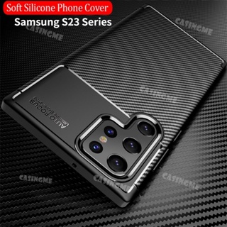 เคสโทรศัพท์มือถือแบบนิ่ม ผิวด้าน คาร์บอนไฟเบอร์ กันกระแทก สําหรับ Samsung Galaxy S22 S23 Ultra S 23 Plus 5G S23Ultra S23+ 5G S23 S23Plus S23Ultra 2023