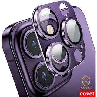 COVET เลนส์กล้องไอโฟน เลนส์กล้องไอโฟน ฟิล์มกระจก เคสกระจกโลหะ ป้องกันเลนส์กล้อง สําหรับ iPhone 14 13 12 11 Pro Max 13 Mini 14 Plus