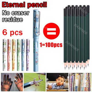 6 ชิ้น / เซต ดินสอนิรันดร์ ไม่จํากัดการเขียน ไม่มีหมึก เมจิก ดินสอ สําหรับเด็ก นักเรียน เขียนศิลปะ kawaii อุปกรณ์เครื่องเขียน