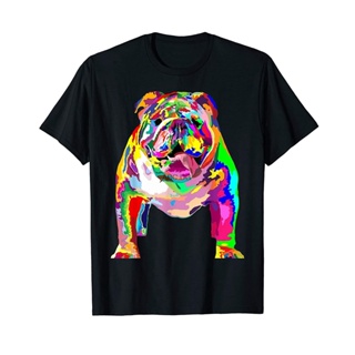 Dog Lover Colorful Cool English Bulldog T-Shirt_02