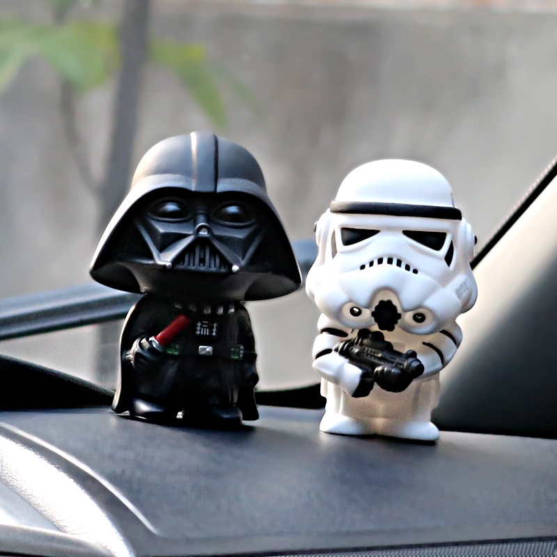 โมเดลฟิกเกอร์-อนิเมะ-star-wars-kawaii-action-figure-darth-vader-yoda-ของเล่นสําหรับเด็ก