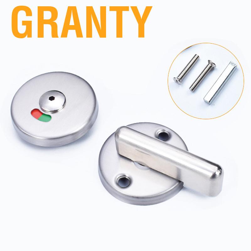 Granty Bathroom Privacy Door Lock Occupancy Indicator Deadbolt Round Stainless Steel for Men