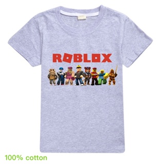 4-15 ปี Roblox เด็กเสื้อยืดท็อปส์ซูเด็กชายเสื้อยืด เสื้อยืดแฟชั่นผ้าฝ้าย 100% เสื้อผ้าผู้หญิงเสื้อยืด_03
