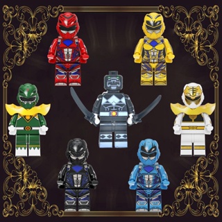 บล็อคตัวต่อ รูปภาพยนตร์ Power Rangers DIY ของเล่นเสริมการเรียนรู้ สําหรับเด็ก