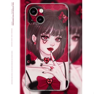 Red anime girl เคสไอโฟน 11 12 pro max X Xr Xs Max 8 Plus case Se 2020 เคส iPhone 8พลัส 13 14 pro max 7 Plus cover
