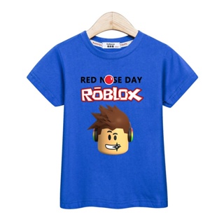 เสื้อยืดผ้าฝ้าย ลาย ROBLOX สำหรับเด็กผู้ชาย เสื้อผ้าฝ้ายฤดูร้อนสำหรับเด็ก_03