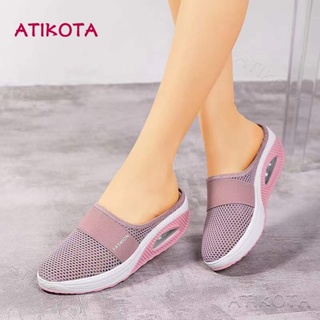 Atikota รองเท้าสลิปออน ลําลอง ระบายอากาศ เบา เหมาะกับใส่ทํางาน สําหรับผู้หญิง