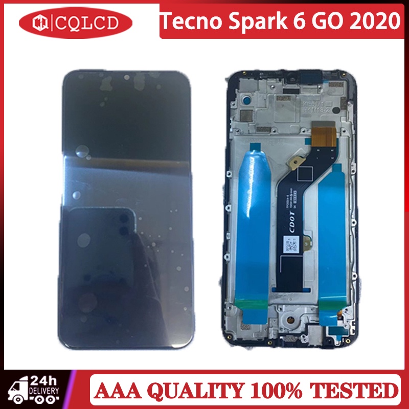 แผงหน้าจอสัมผัสดิจิทัล-lcd-พร้อมกรอบ-สําหรับ-tecno-spark-6-go-2020-ke5