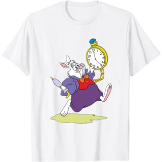 เสื้อยืดผ้าคอตตอน Anime Movie Alice in Wonderland Cheshire Cat Graphic Print Mens Cotton Round Neck Short Sleeve T-Shir
