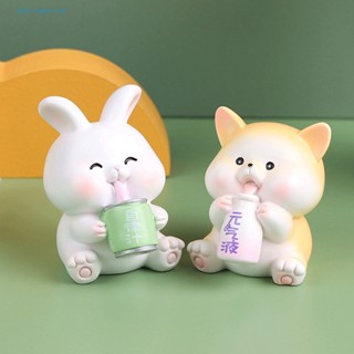 Dr.bei ฟิกเกอร์ รูปปั้นการ์ตูนหมู กระต่ายน่ารัก พร็อพสําหรับตกแต่งบ้าน