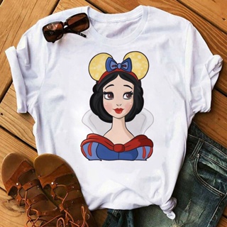 T Shirt Women Disney Mickey Ears Princess kawaii Cartoon Snow White tshirts girl Tees top Grunge Uni_01