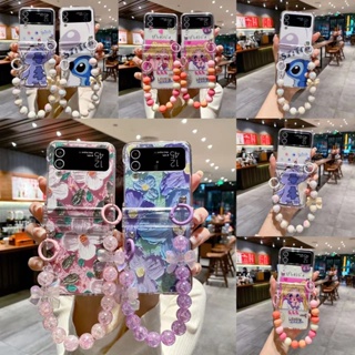 เคสโทรศัพท์มือถือ PC แข็ง กันกระแทก ลายการ์ตูนเซเลอร์มูนน่ารัก พร้อมสายโซ่คล้อง สําหรับ Samsung Galaxy Z Flip 4 5G 3in1 Z Flip 3