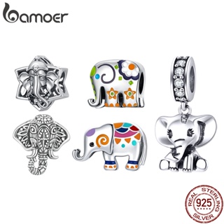 Bamoer จี้ลูกปัดเงินสเตอร์ลิง 925 รูปช้างโบราณ หลากสี อุปกรณ์เสริม สําหรับสร้อยข้อมือ SCC2477