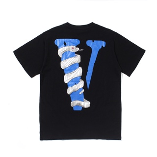 Tide Brand VLONE New Snake Print Loose Hip-hop Round Neck Men and Women Couple T-shirts_01