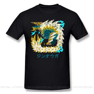 เสื้อยืดผ้าฝ้ายพรีเมี่ยม ใหม่ เสื้อยืดลําลอง แขนสั้น พิมพ์ลาย World Iceborne Zinogre Kanji Monster Hunter Arpg Ps4 _03