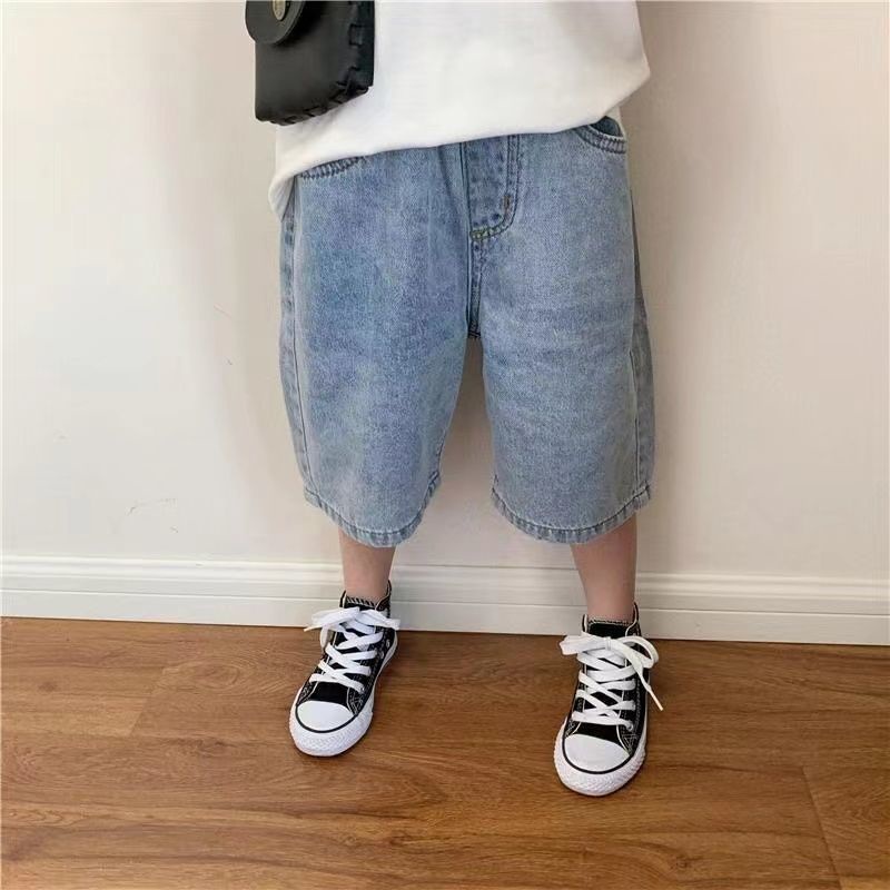 กางเกงยีนส์เด็กขาสั้นสไตล์เกาหลี-กางเกงขาสั้นเด็ก-สไตล์ต่างประเทศ-กางเกงยีนส์ลำลอง