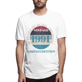 Men T-Shirt Rengoku 30 Years Of Being Awesome Fashion TShirt Design 30 Birthday Born In 1991 Cotton Shirts Oversize_03