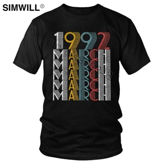 Men Vintage March 1992 T Shirt Cute Birthday Gifts Tees Short Sleeve Pure Russian cotton Printing T-Shirt Round Col_03
