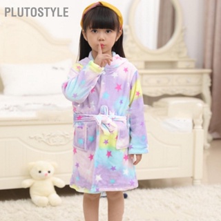 Plutostyle เสื้อคลุมอาบน้ํา แขนยาว ผ้าสักหลาด ลายการ์ตูนสัตว์น่ารัก สําหรับแม่ และเด็ก