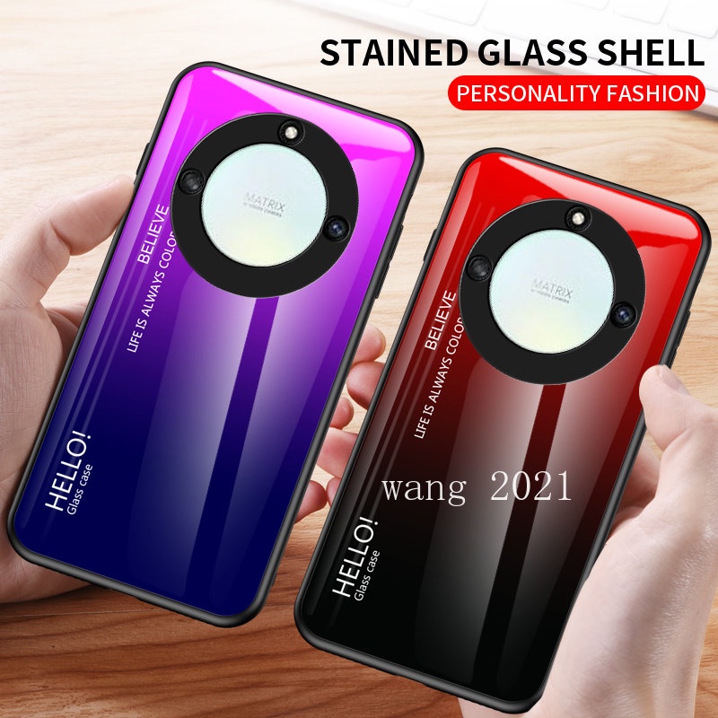 ready-stock-2023-new-casing-honor-x9a-x7a-x8a-5g-เคส-phone-case-gradient-color-tempered-glass-anti-fall-hard-case-เคสโทรศัพท