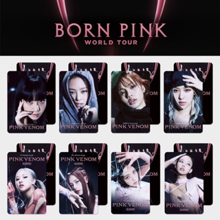 โปสการ์ดโลโม่ ลายศิลปินเกาหลี BP Album Pink VENOM Photocards ROSE JISOO LISA JENNIE สีดํา สีชมพู จํานวน 8 ชิ้น ต่อชุด