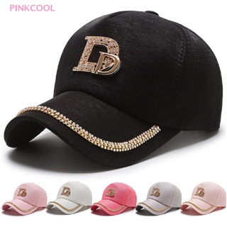 Pinkcool หมวกเบสบอล ผ้าฝ้าย ป้องกันรังสียูวี พิมพ์ลายตัวอักษร D สไตล์ฮิปฮอป สําหรับผู้หญิง