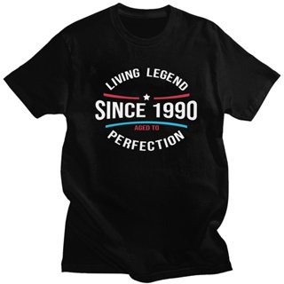 Living Legend Since 1990 Shirt Aged To Perfection Tshirt Men Cotton 30th 30 Years Old Birthday Gift Tee Top Short S_03