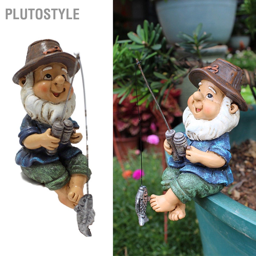 plutostyle-ฟิกเกอร์เรซิ่น-รูปปั้นคนตกปลา-ทนทาน-สําหรับตกแต่งบ้าน-สวนหลังบ้าน