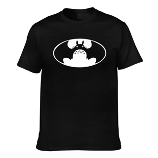 เสื้อยืดแขนสั้น พิมพ์ลายการ์ตูนอนิเมะ Batman Totoro Icon สําหรับผู้ชาย_04