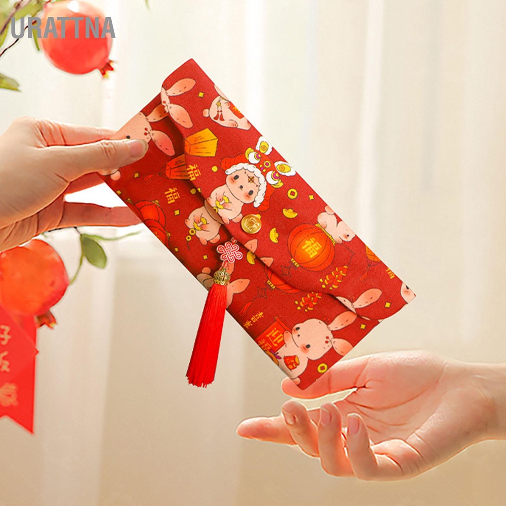 urattna-ซองจดหมายสีแดงตรุษจีน-3-ชิ้นการ์ตูนถุงเงินนำโชคสำหรับปีกระต่ายเด็กซองเงินสดเทศกาลฤดูใบไม้ผลิ