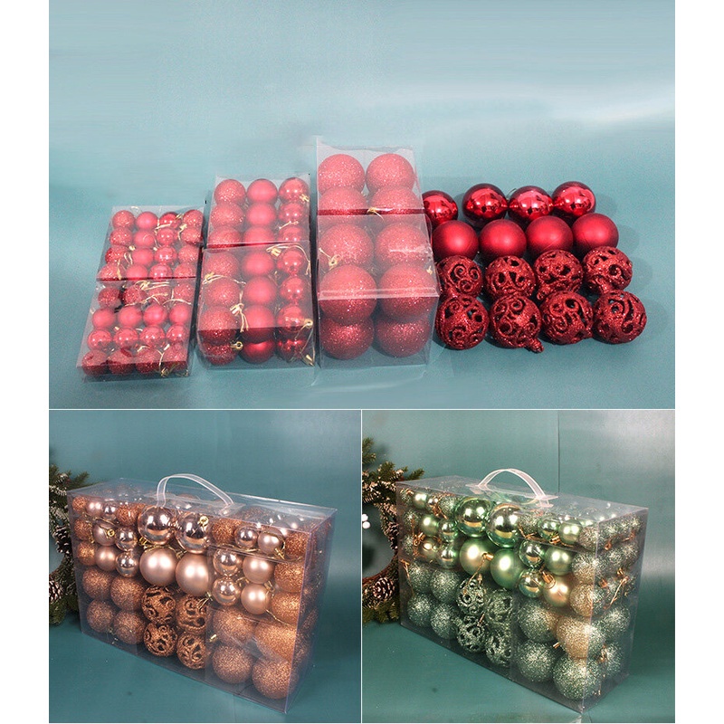 ลูกบอลคริสต์มาส-3-6-ซม-100-ชิ้น-บรรจุภัณฑ์กล่องพีวีซี-ลูกกลวง-ลูกบอลหลากสีสำหรับตกแต่งต้นคริสต์มาส-beercn