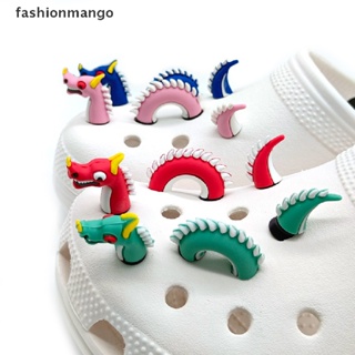 [fashionmango] หัวเข็มขัด ลายการ์ตูนมังกรจีน DIY สําหรับตกแต่งรองเท้า 1 ชุด