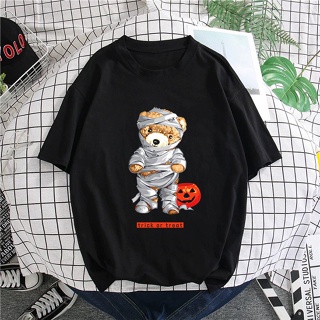 VIRAL T-SHIRT PEREMPUAN LELAKI TRICK OR TREAT TEDDY BEAR WOMEN MEN KAIN COTTON/Baju Wanita/Oversize/Plus Size 5XL_02