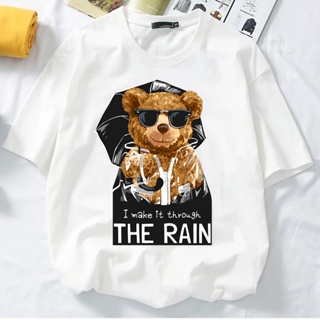 &lt;POPCLOSET&gt; MAKE IT THROUGH RAIN TEDDY BEAR T SHIRT WOMEN MEN COTTON BAJU T-SHIRT PEREMPUAN LELAKI BAJU LENGAN PEND_02