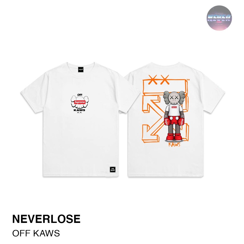 เสื้อยืดสกรีนลายแนวสตรีท-off-kaws-neverlose-เสื้อผู้ชาย-ผู้หญิง