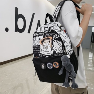 กระเป๋าเป้สะพายหลัง ขนาดใหญ่ จุของได้เยอะ ลายการ์ตูนอนิเมะ One Piece สําหรับใส่คอมพิวเตอร์