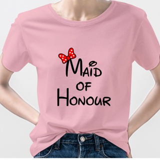 Maid of Honour Tshirt Party Wholesale Womens Pink Top Trend Well Being Disney Branded T Shirts_03