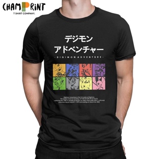 Digimon Adventure 01 T-Shirt for Men Leisure 100% Cotton Tee Shirt Crewneck Short Sleeve T Shirts Gift Idea Tops_11