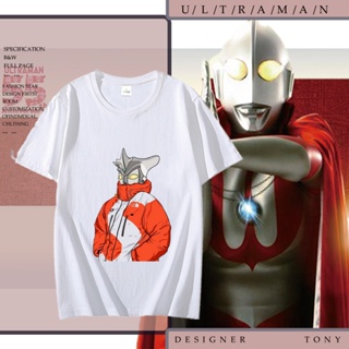 เสื้อสีขาว Ultraman Ultrawoman Beth เสื้อยืดเท่ เสื้อยืดไม่ต้องรีด คอกลม เสื้อยืดcotton เสื้อตราหานคู่_05