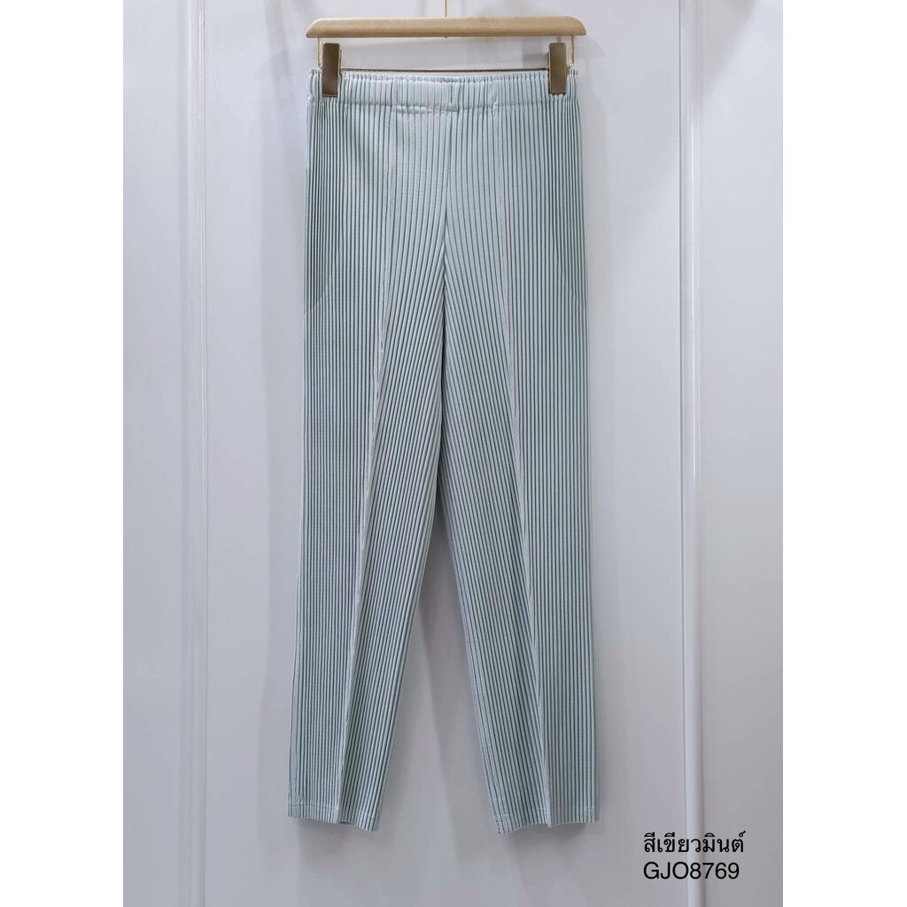 best-seller-2muay-pleat-กางเกงผู้หญิง-กางเกงพลีทคุณภาพ-รุ่น-gjo8769-8สี-free-size-thick-slim-tuck-pleat-pant
