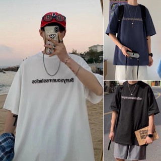 เสื้อยืด พิมพ์ลาย สไตล์เกาหลี เข้ากับทุกชุด แฟชั่นสําหรับผู้ชาย