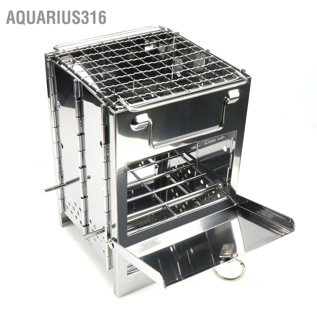 aquarius316-เตาย่างบาร์บีคิวปรับความสูงได้สแตนเลส-quadrate-เตาย่างถ่านบาร์บีคิวแบบพับได้สำหรับปิกนิกตั้งแคมป์ทำอาหารกลางแจ้ง