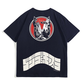 Summer Men Printed Loose Short-Sleeved T-Shirt Ultraman Student Anime King Of Monsters_05