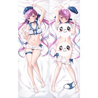 ปลอกหมอน ลายการ์ตูนอนิเมะ Virtual Youtuber Minato Aqua Dakimakura ขนาด 50x150 ซม. สไตล์ญี่ปุ่น