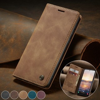 เคสโทรศัพท์หนัง ฝาพับแม่เหล็ก พร้อมช่องใส่บัตร หรูหรา สําหรับ Samsung Galaxy S23 S22 S21 Ultra