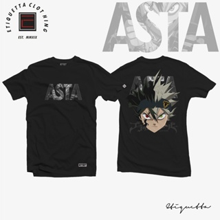 เสื้อยืดแขนสั้นผู้ชายเสื้อยืดฤดูร้อน Anime Shirt - ETQT - Black Clover - Demon Asta เสื้อยืดพิมพ์ลาย